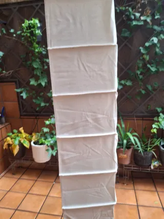 Organizador de tela colgante beige