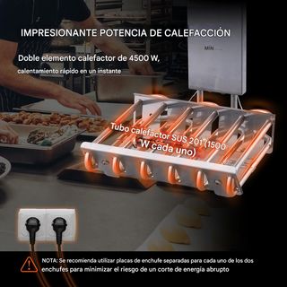 Freidora Doble Industrial 12L 6KW Grifo de drenaje