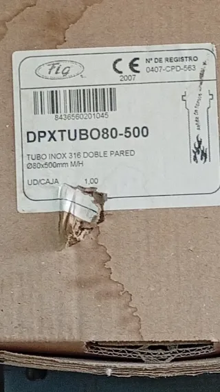 Tubo Inox Doble Pared Estufa Pellets