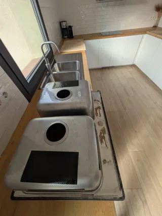 Fregadero LÅNGUDDEN 2 senos inox 75x53