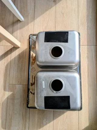 Fregadero LÅNGUDDEN 2 senos inox 75x53