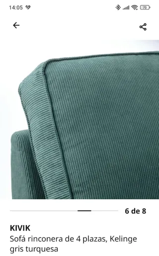 Funda KIVIK rinconera 4 plazas Kelinge gris turque