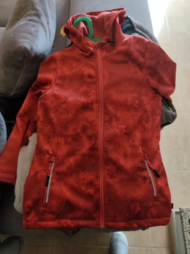 Jaqueta polar com capuz e zíper tamanho 10