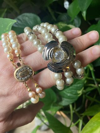 2 braccialetti perle finte vintage
