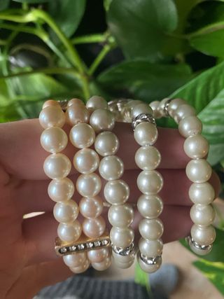 2 braccialetti perle finte vintage