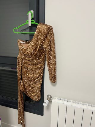 Vestido lentejuelas dorado fiesta