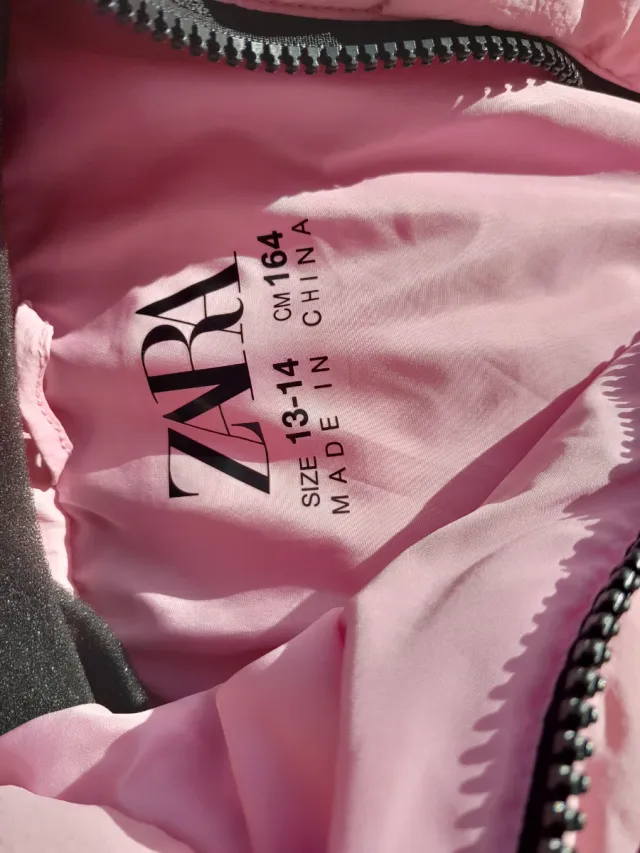 Chaqueta rosa acolchada niña Zara