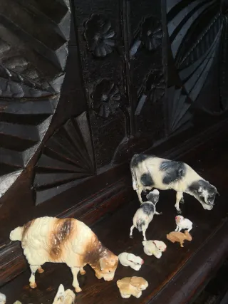 Lote 15 figuras belén antiguas animales