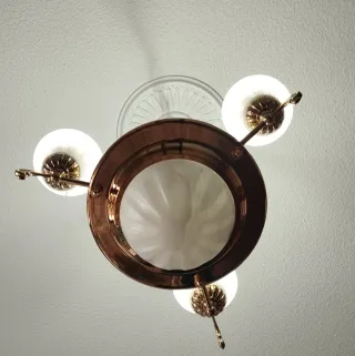 Lámpara de techo de mármol y metal