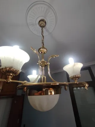 Lámpara de techo de mármol y metal