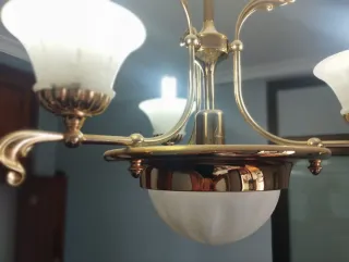 Lámpara de techo de mármol y metal