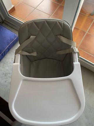 Trona bebé madera y gris