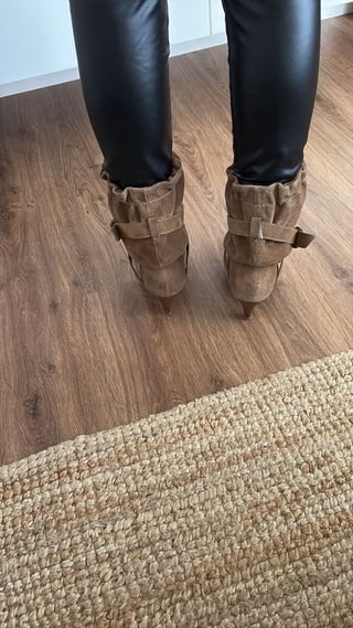 Botines de ante marrones, tacones 9 centímetros