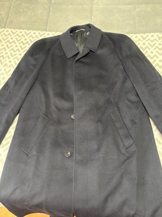 Gabardina larga azul marino hombre