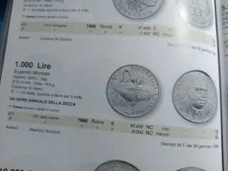 Moneta Argento Repubblica Italiana 1996