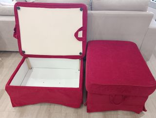 2 Puffs Reposapies con almacenaje Ektorp Ikea Rojo