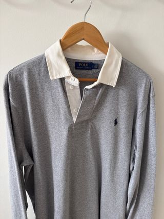 Polo Ralph Lauren manga larga gris Talla L