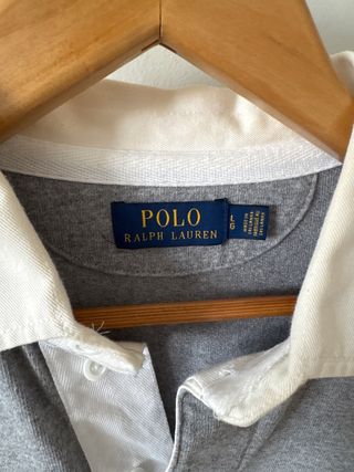 Polo Ralph Lauren manga larga gris Talla L