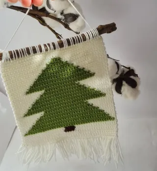 Tapiz árbol de Navidad tejido
