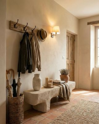 Banco decorativo. Mueble bajo TV o recibidor