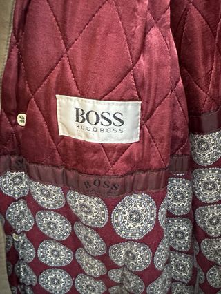 Gabardina oversize vintage larga beige/verde