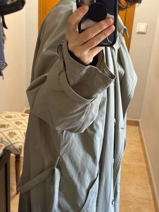 Gabardina oversize vintage larga beige/verde