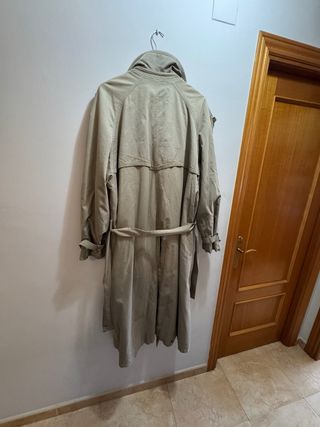 Gabardina oversize vintage larga beige/verde