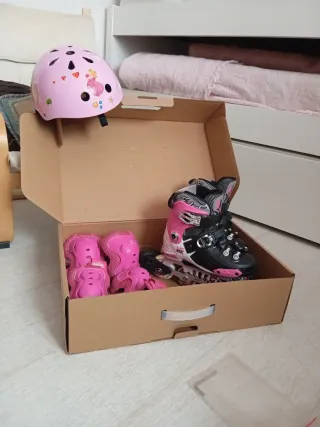 Patines KRF Extensibles Talla 28-31 + Casco y Prot