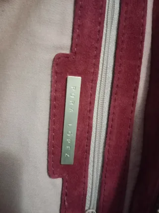 Bolso Ante Cabrino Rojo Dorado Grande