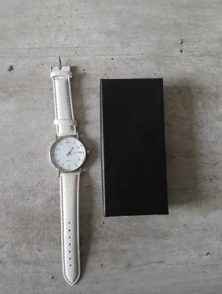 Elegante Orologio da Polso Bianco Argento