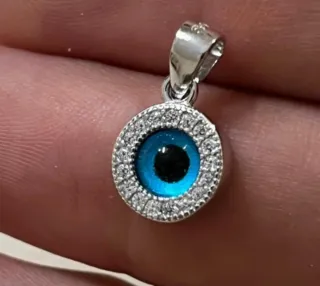 Lujoso Colgante Ojo Turco Circonitas Plata Ley 925