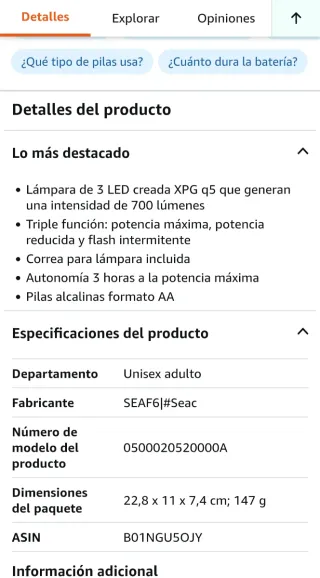 Linterna de buceo Seac Q5