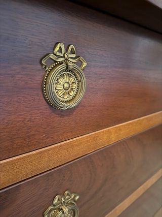 CÓMODA CON ESPEJO DORMITORIO MADERA MACIZA ANTIGUA