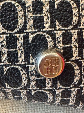 Bolso Tote Carolina Herrera Azul Marino y Rojo