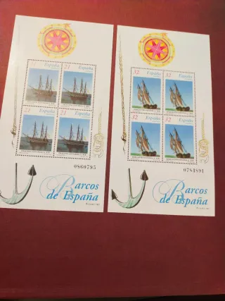 Colección 6 hojas sellos Barcos de España 1995