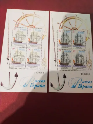 Colección 6 hojas sellos Barcos de España 1995