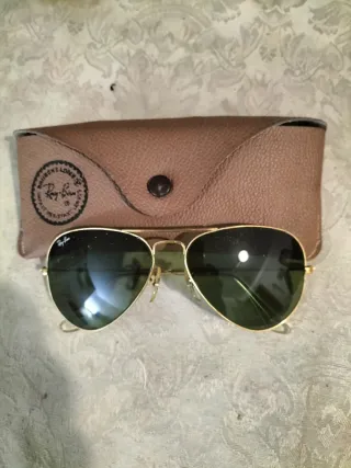 Gafas de Sol Ray-Ban Aviator Doradas Verdes