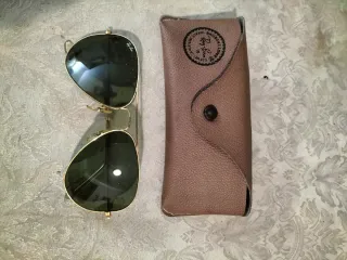 Gafas de Sol Ray-Ban Aviator Doradas Verdes
