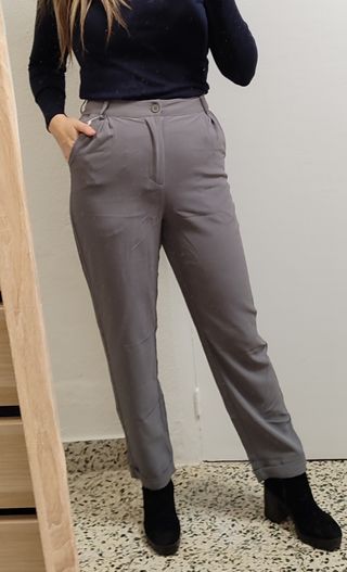 Pantalón gris estilo pinza Shein – Talla S Nuevo