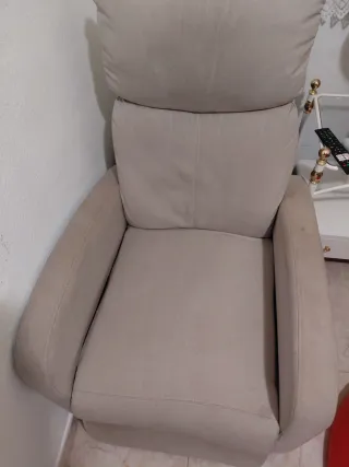 Poltrona relax beige in tessuto