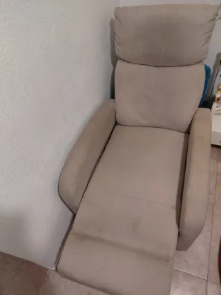 Poltrona relax beige in tessuto