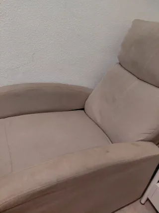 Poltrona relax beige in tessuto