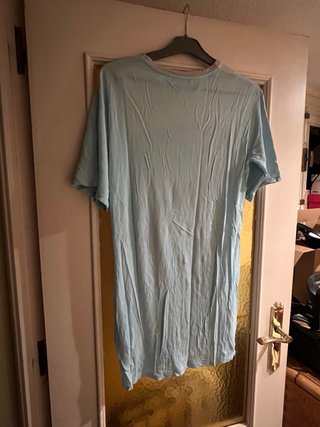Vestido camisola azul y gris