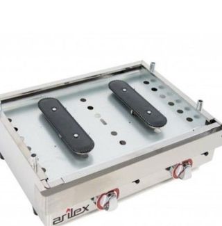 Plancha A Gas 60 En Acero 15 Mm Con Baño Cromo