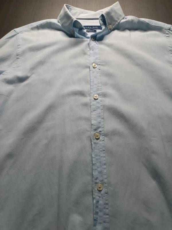Camisa Zara Celeste Hombre Talla S