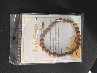 Pulsera Palo Santo Hamsa Ojo Azul