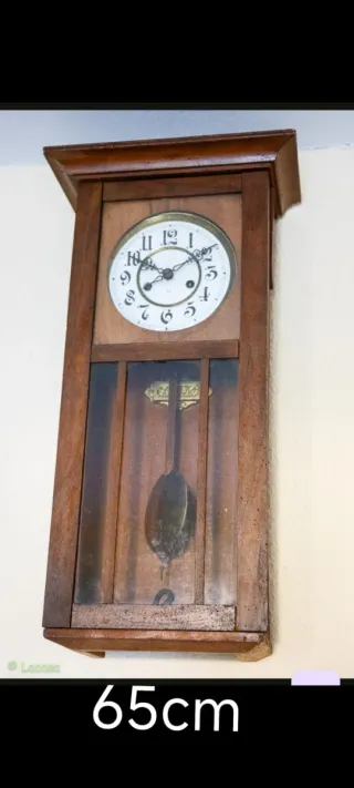 Reloj de Pared Vintage Madera y Cristal
