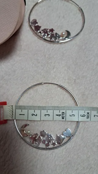 Pendientes Tous Aro Luna y Perla Plata