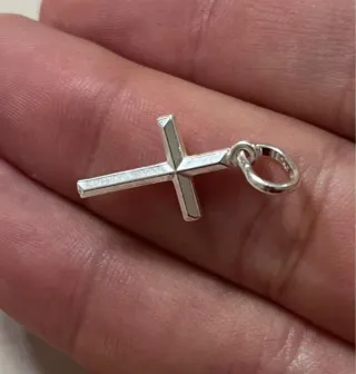 Clásico Colgante Cruz Lisa Plata De Ley 925