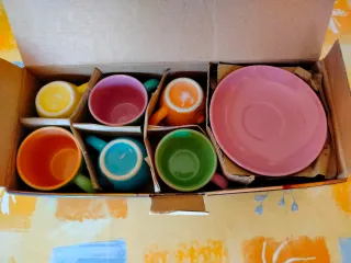 Juego 6 tazas de café con plato